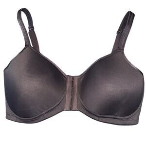Amoena Mara SB FC Front Closure Bra 32D Wireless Molded Cups Gray NWOT